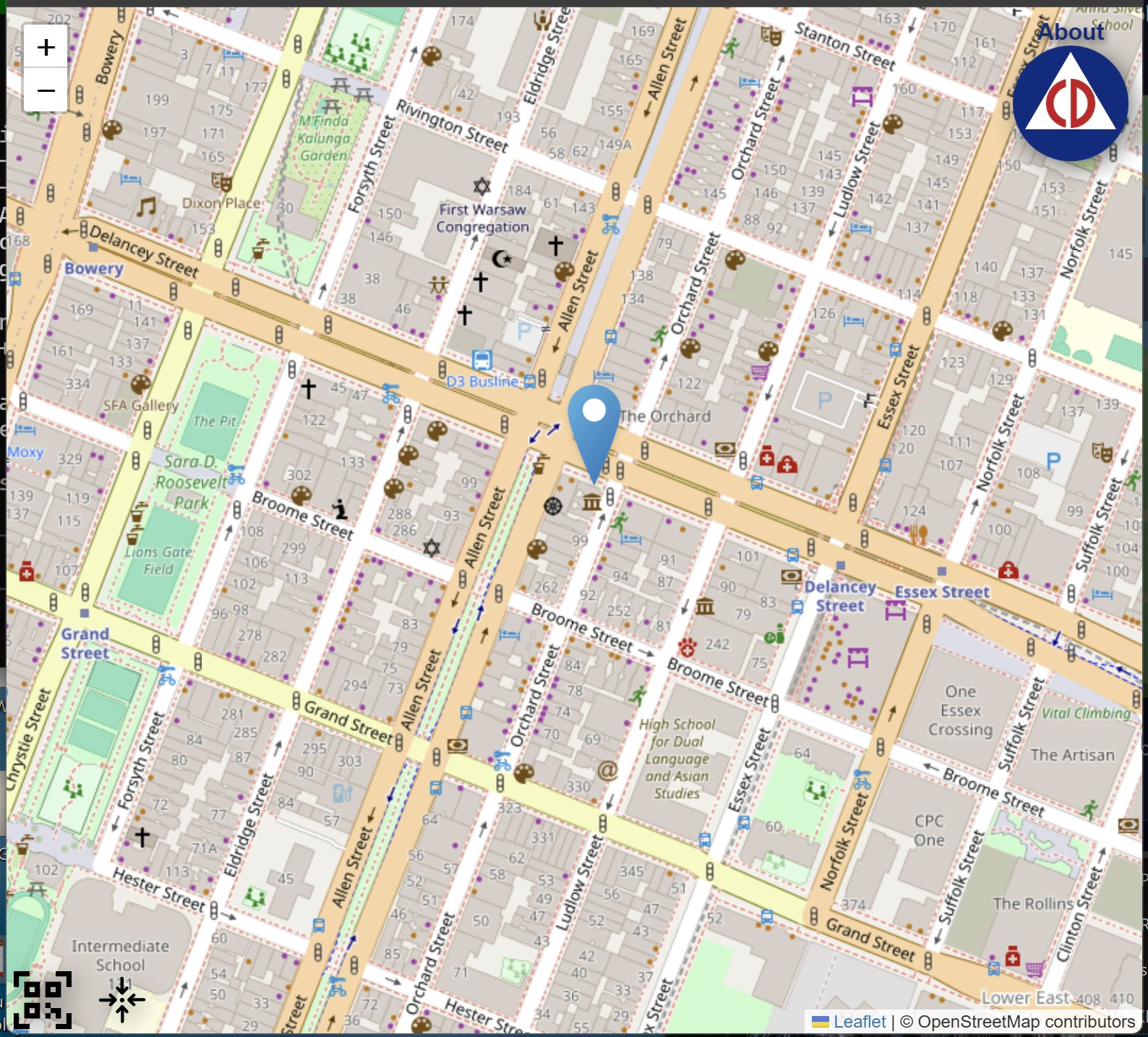 CivilDefense.io live map interface